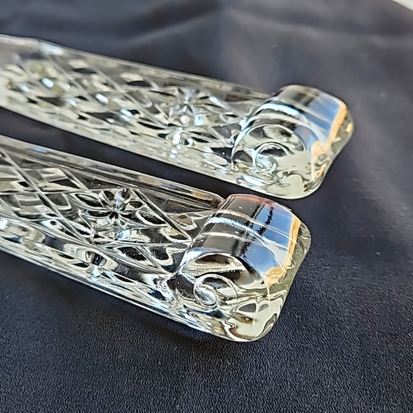 Vintage Anchor Hocking WEXFORD Pattern GLASS Fork and Spoon Serving Set - Picture 4 of 7